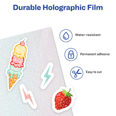 Avery Luxe Collection Holographic Laminating Sheets, Speckled Dots, 9